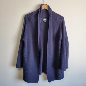 ROOTS / XS-M / Women's Cotton & Linen Blend Open Chunky Knit Cardigan Sweater